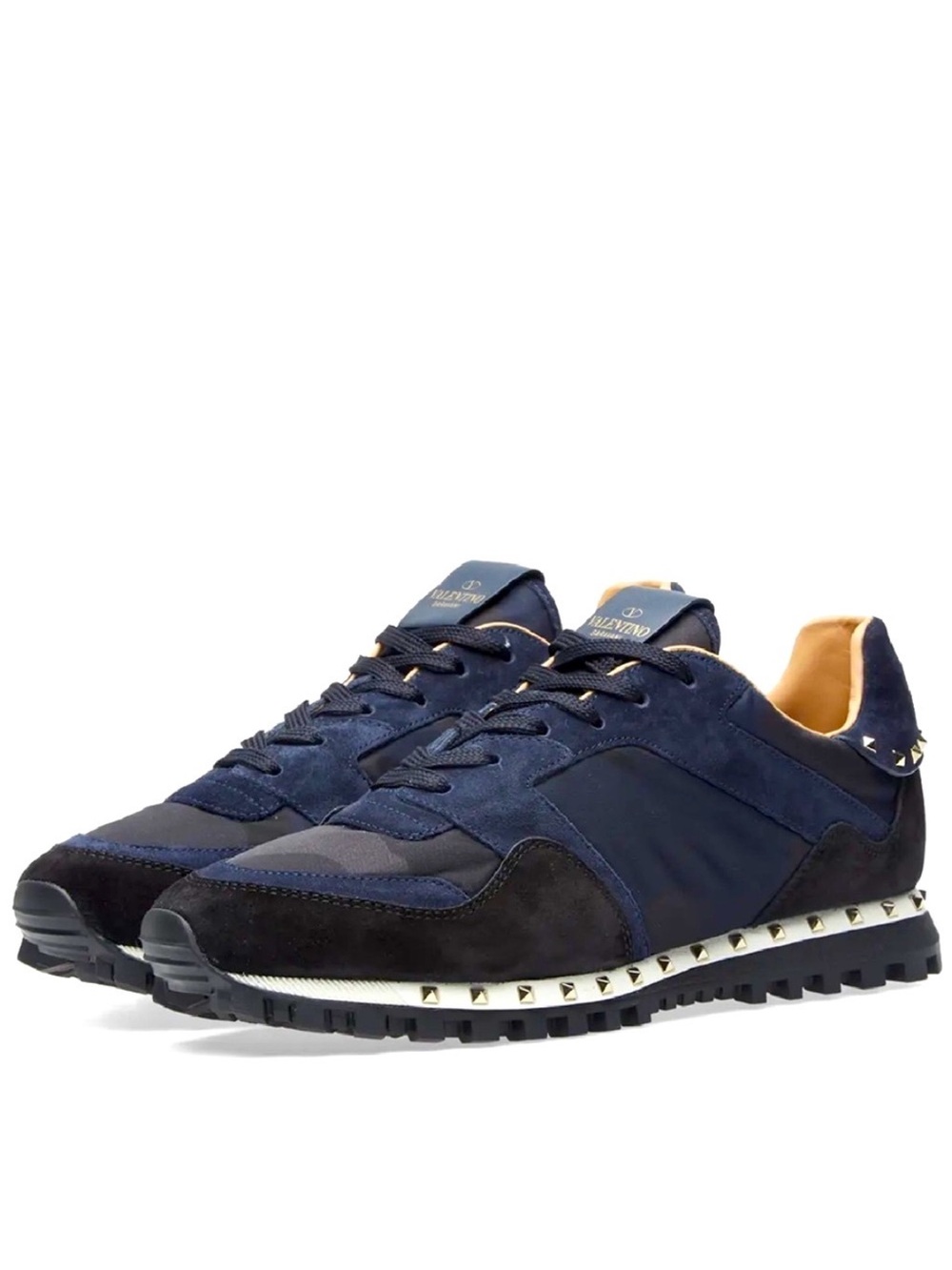 Valentino Garavanti Rockstud Blue Camo Stud Rockrunner Sneaker 11